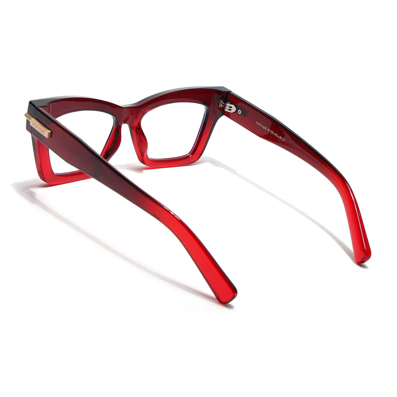 Voyage Red Cateye Eyeglasses for Women (K048FMG8992)