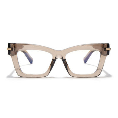 Voyage Brown Cateye Eyeglasses for Women (K048FMG8994)