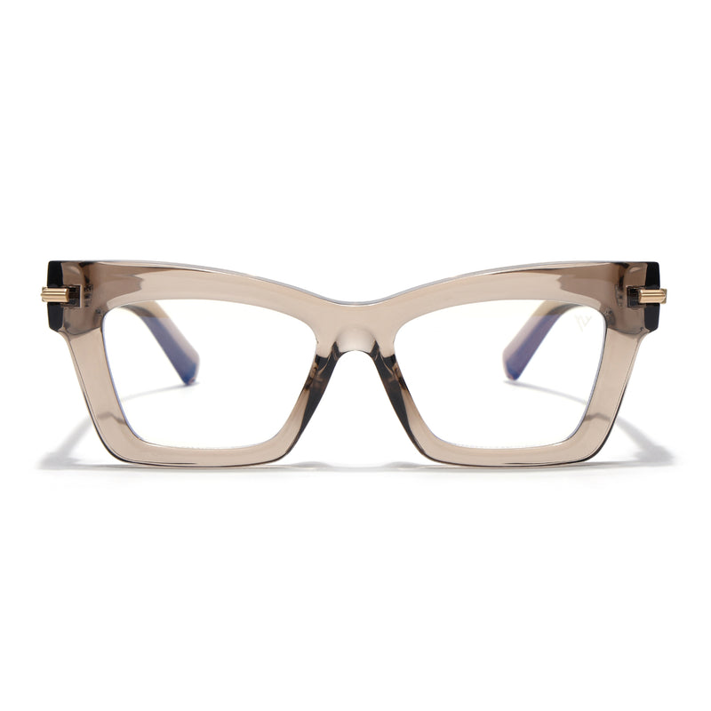 Voyage Brown Cateye Eyeglasses for Women (K048FMG8994)