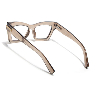 Voyage Brown Cateye Eyeglasses for Women (K048FMG8994)