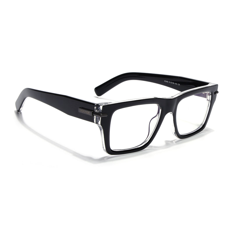 Obsidian | Voyage Transparent Black Wayfarer Eyeglasses for Men & Women (K049FMG7997)