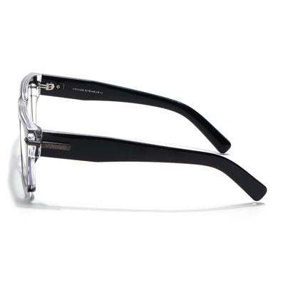Obsidian | Voyage Transparent Black Wayfarer Eyeglasses for Men & Women (K049FMG7997)