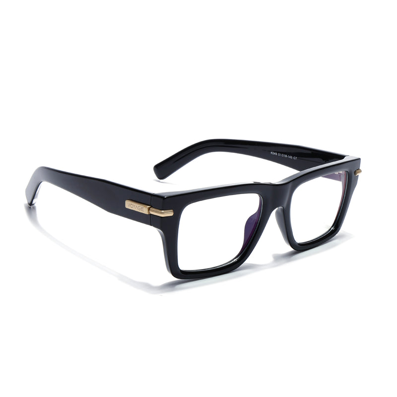 Obsidian | Voyage Black Wayfarer Eyeglasses for Men & Women (K049FMG7998)