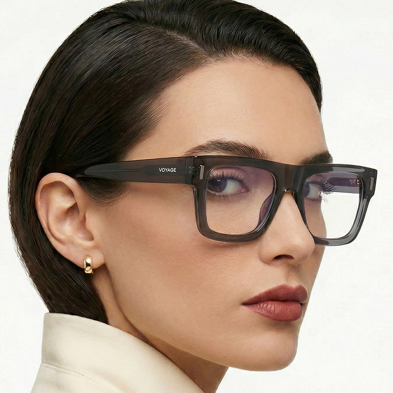 Obsidian | Voyage Grey Wayfarer Eyeglasses for Men & Women (K051FMG8063)