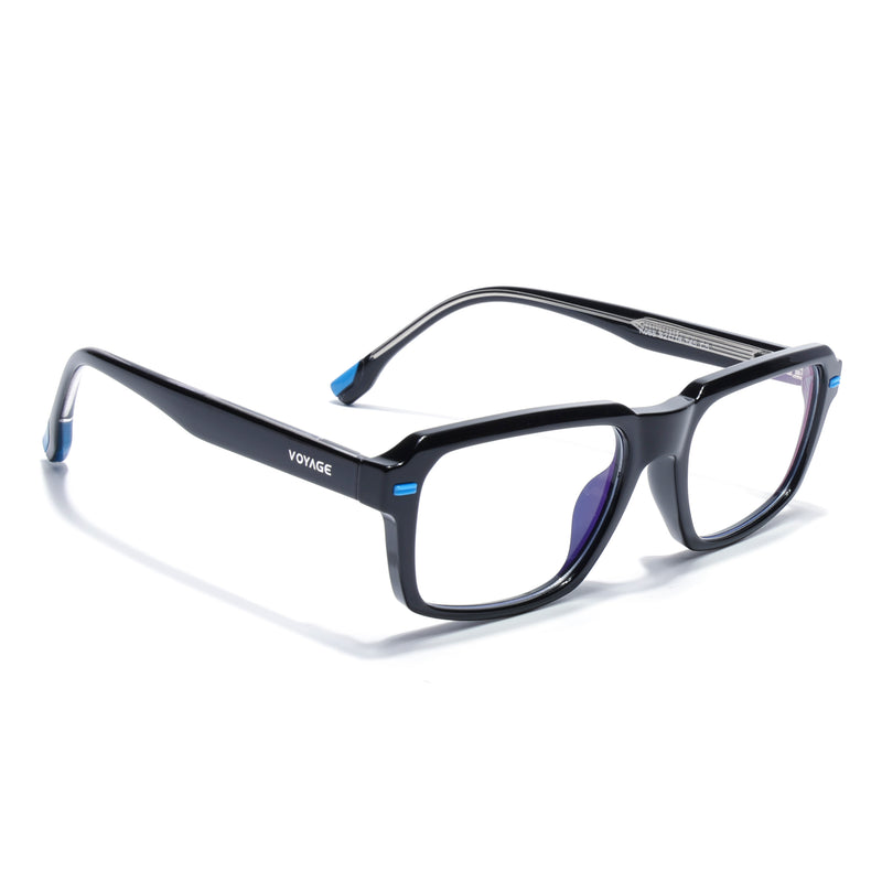 Obsidian | Voyage Black Rectangle Eyeglasses for Men & Women (K068FMG8048)