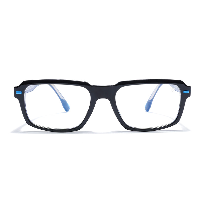 Obsidian | Voyage Black Rectangle Eyeglasses for Men & Women (K068FMG8048)