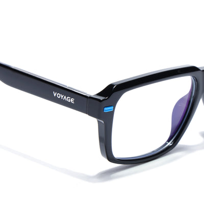 Obsidian | Voyage Black Rectangle Eyeglasses for Men & Women (K068FMG8048)