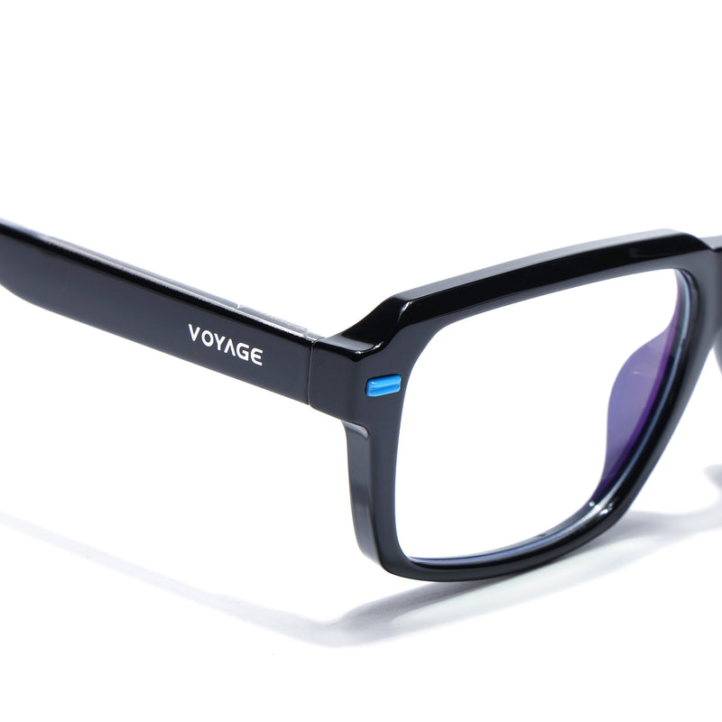 Obsidian | Voyage Black Rectangle Eyeglasses for Men & Women (K068FMG8048)