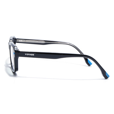 Obsidian | Voyage Black Rectangle Eyeglasses for Men & Women (K068FMG8048)