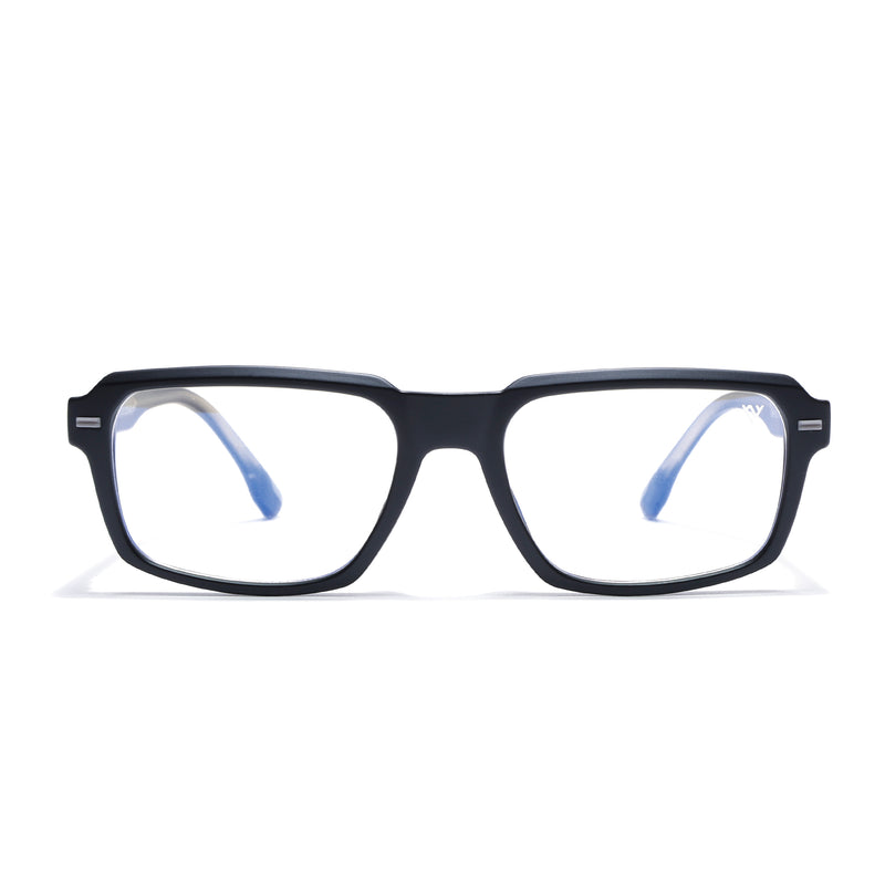 Obsidian | Voyage Black Rectangle Eyeglasses for Men & Women (K068FMG8049)