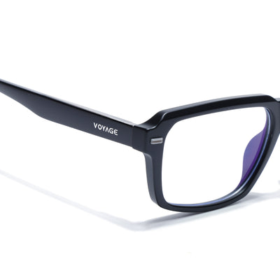 Obsidian | Voyage Black Rectangle Eyeglasses for Men & Women (K068FMG8049)