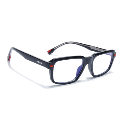 Obsidian | Voyage Black Rectangle Eyeglasses for Men & Women (K068FMG8050)