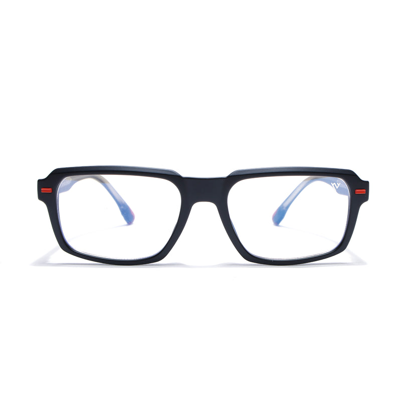 Obsidian | Voyage Black Rectangle Eyeglasses for Men & Women (K068FMG8050)