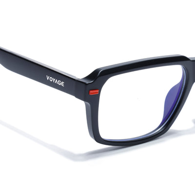 Obsidian | Voyage Black Rectangle Eyeglasses for Men & Women (K068FMG8050)
