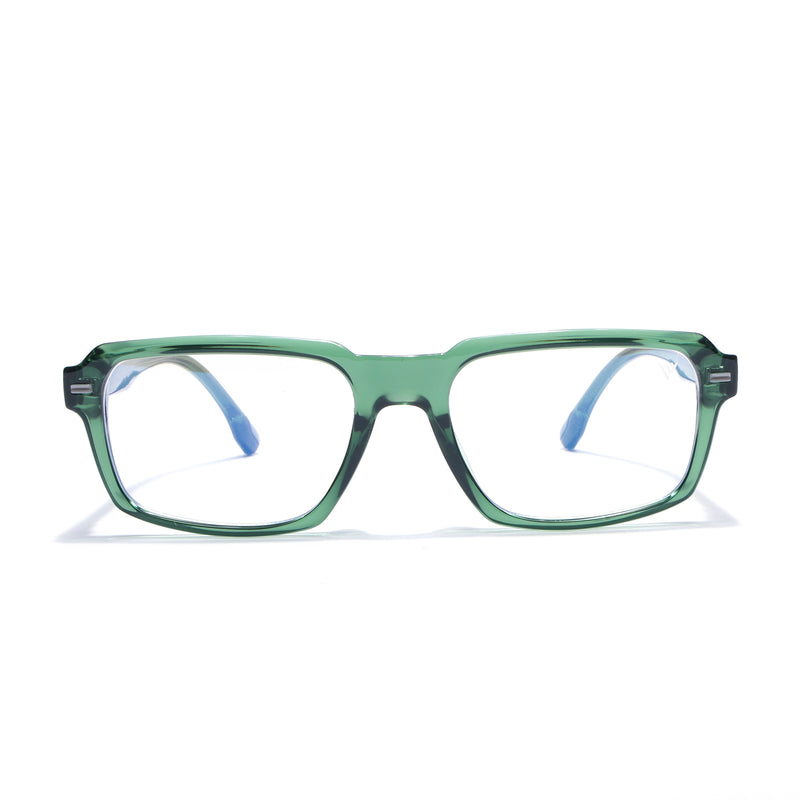 Obsidian | Voyage Green Rectangle Eyeglasses for Men & Women (K068FMG8052)