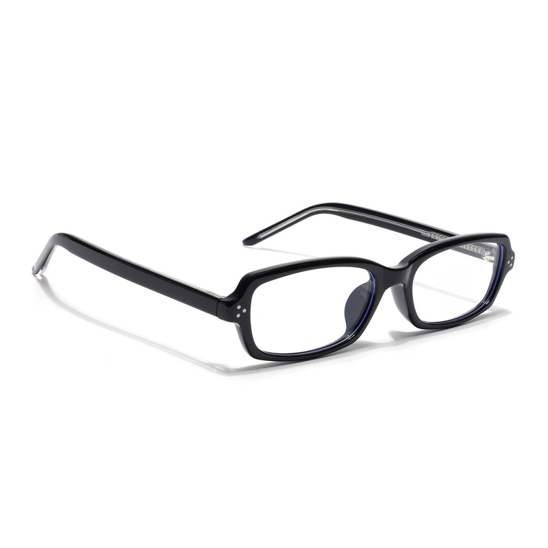 Voyage Black Rectangle Eyeglasses for Men & Women (K9209FMG9002)