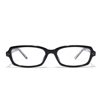 Voyage Black Rectangle Eyeglasses for Men & Women (K9209FMG9002)