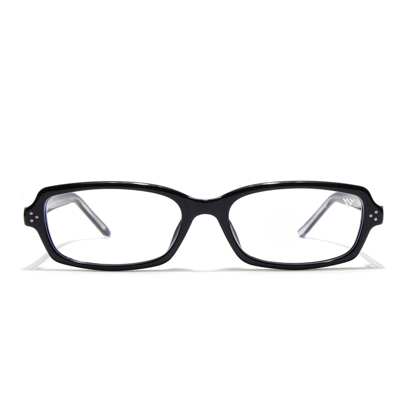 Voyage Black Rectangle Eyeglasses for Men & Women (K9209FMG9002)