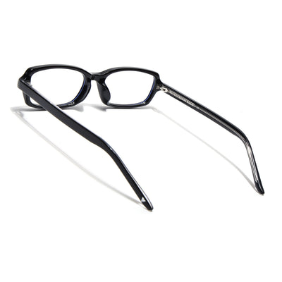 Voyage Black Rectangle Eyeglasses for Men & Women (K9209FMG9002)