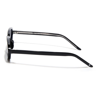 Voyage Black Rectangle Eyeglasses for Men & Women (K9209FMG9002)