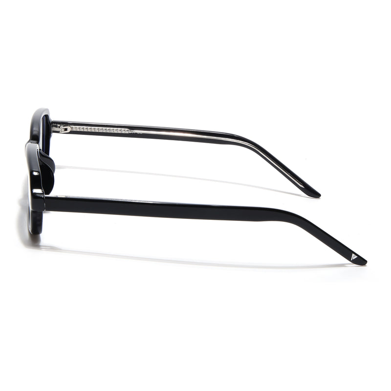 Voyage Black Rectangle Eyeglasses for Men & Women (K9209FMG9002)