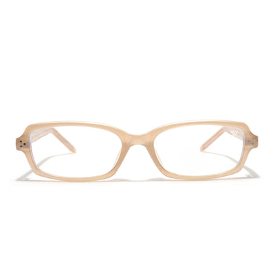 Voyage Cream Rectangle Eyeglasses for Men & Women (K9209FMG9004)