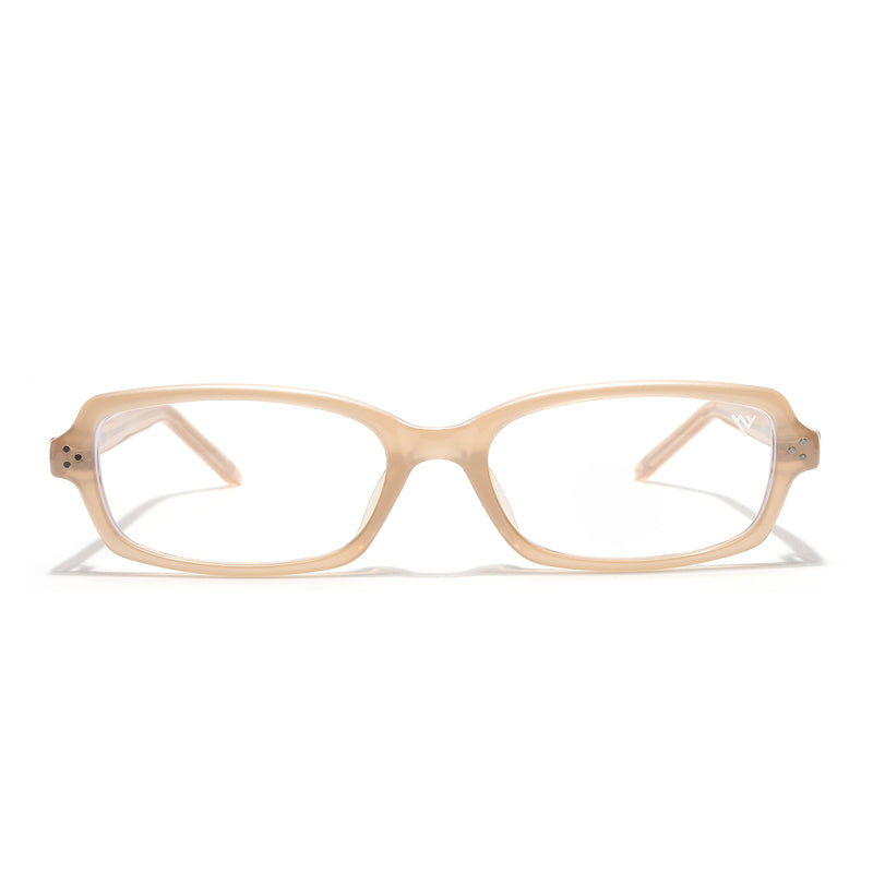 Voyage Cream Rectangle Eyeglasses for Men & Women (K9209FMG9004)