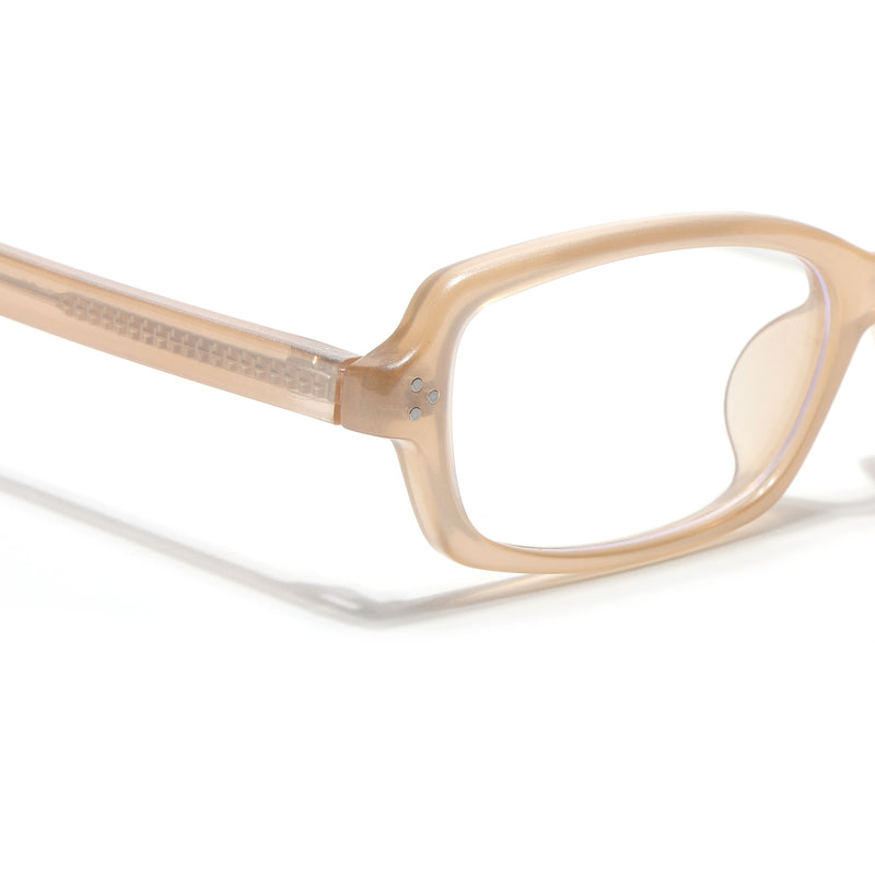 Voyage Cream Rectangle Eyeglasses for Men & Women (K9209FMG9004)