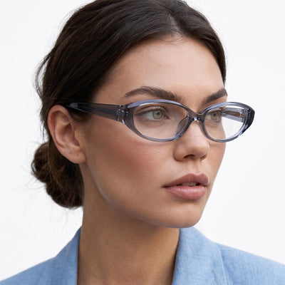 Voyage Glam Grey Cateye Eyeglasses for Women (K9212FMG9009)