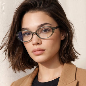 Voyage Glam Olive Cateye Eyeglasses for Women (K9214FMG9000)
