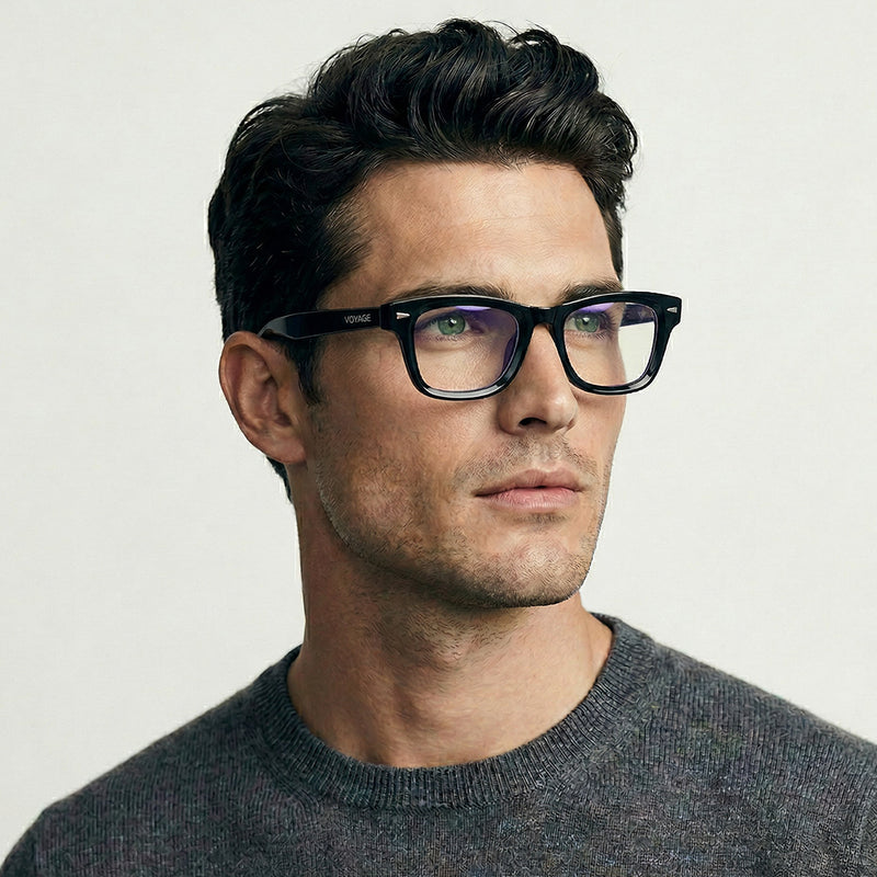 Obsidian | Voyage Black Wayfarer Eyeglasses for Men & Women (KG2529FMG8040)