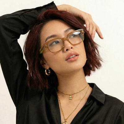 Obsidian | Voyage Light Brown Wayfarer Eyeglasses for Men & Women (KG2529FMG8044)