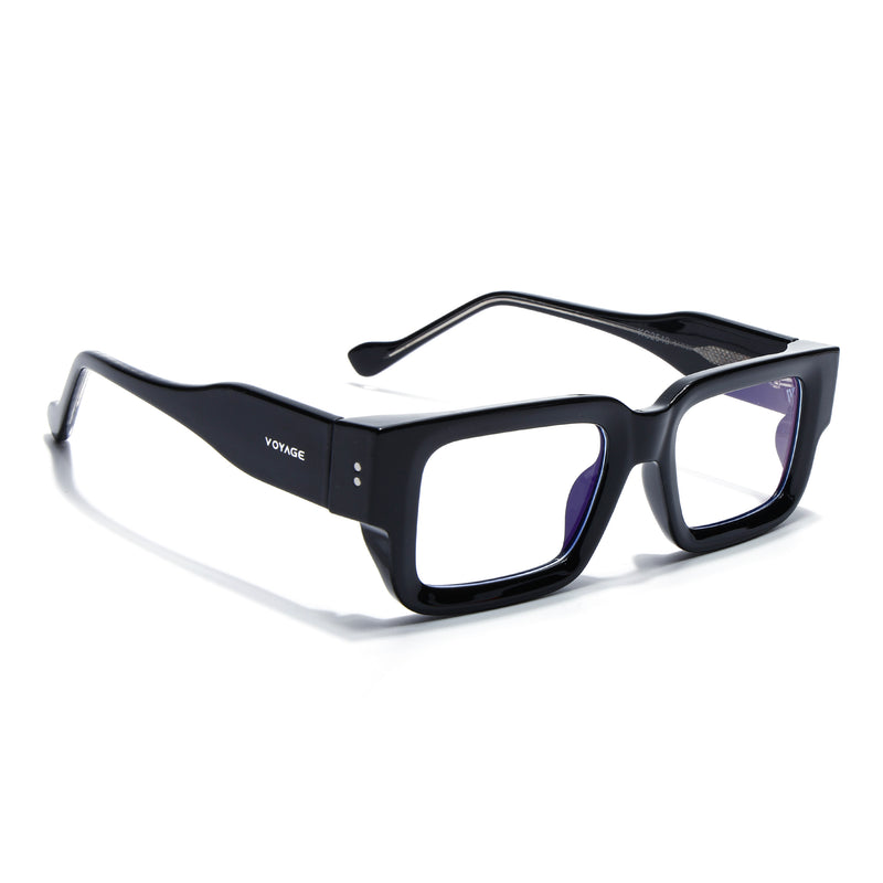 Obsidian | Voyage Black Rectangle Eyeglasses for Men & Women (KG2540FMG8002)