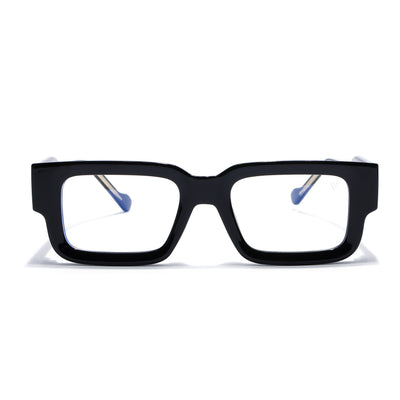 Obsidian | Voyage Black Rectangle Eyeglasses for Men & Women (KG2540FMG8002)