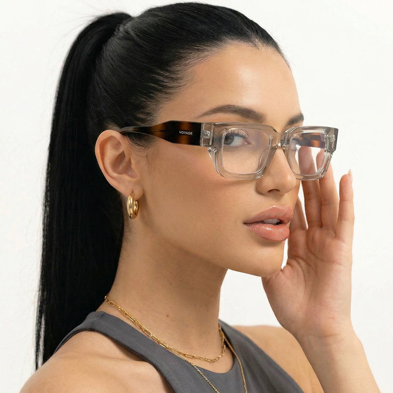 Obsidian | Voyage Brown Rectangle Eyeglasses for Men & Women (KG2540FMG8004)