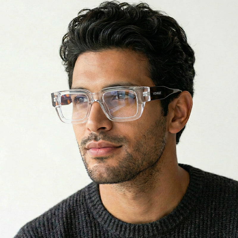 Obsidian | Voyage Transparent Rectangle Eyeglasses for Men & Women (KG2540FMG8005)