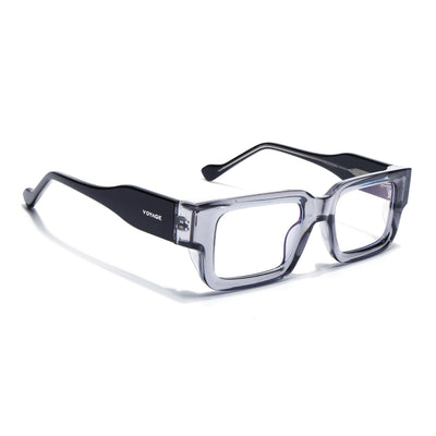 Obsidian | Voyage Grey Rectangle Eyeglasses for Men & Women (KG2540FMG8006)