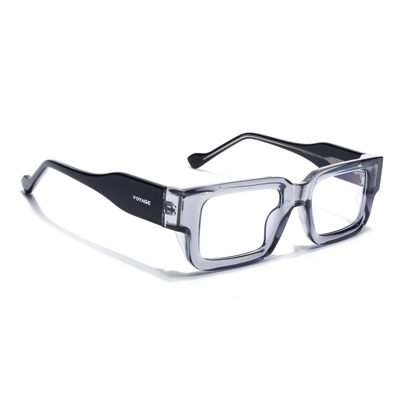 Obsidian | Voyage Grey Rectangle Eyeglasses for Men & Women (KG2540FMG8006)