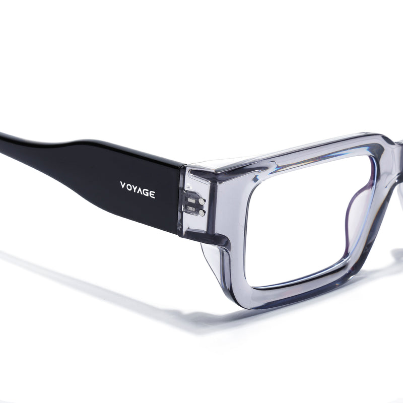 Obsidian | Voyage Grey Rectangle Eyeglasses for Men & Women (KG2540FMG8006)
