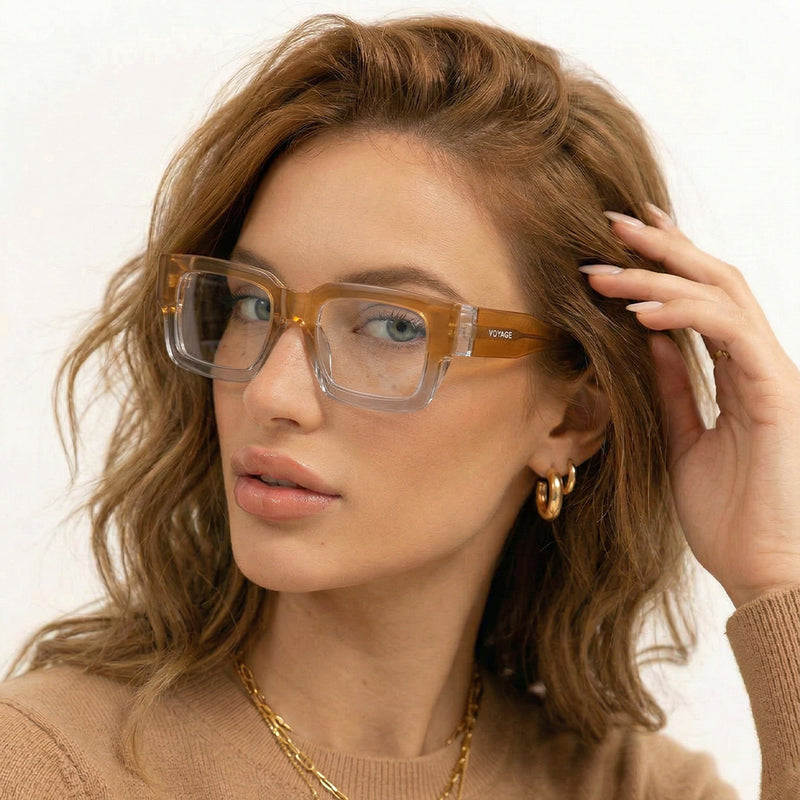 Obsidian | Voyage Orange Rectangle Eyeglasses for Men & Women (KG2540FMG8007)