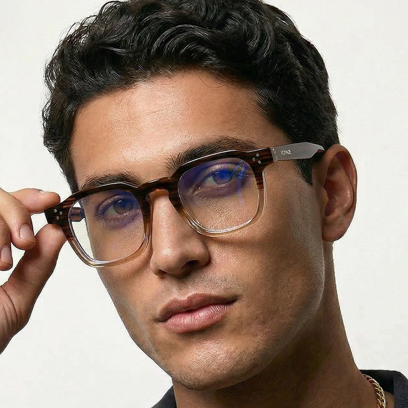 Obsidian | Voyage Brown Wayfarer Eyeglasses for Men & Women (KG2560FMG8070)
