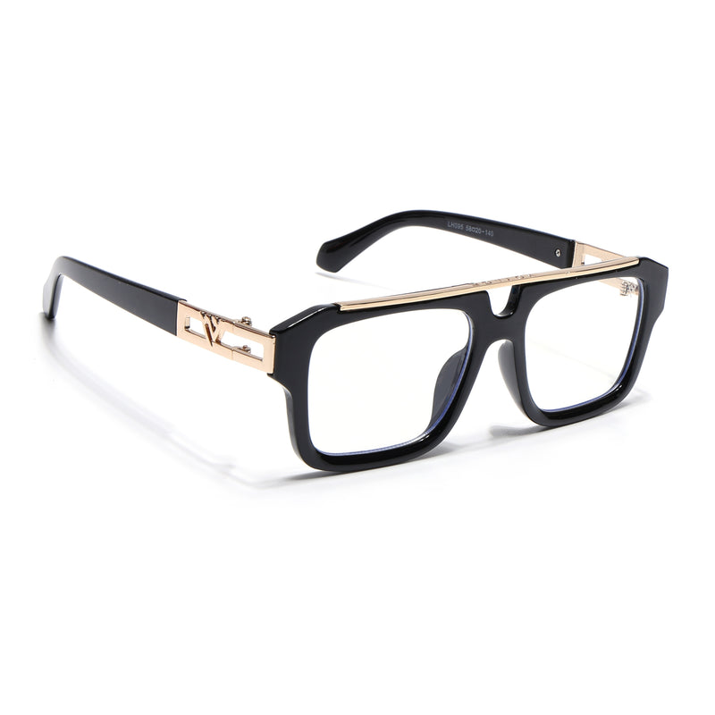 Voyage Exclusive Black & Golden Wayfarer Eyeglasses for Men & Women (LH095MG5389-C2)
