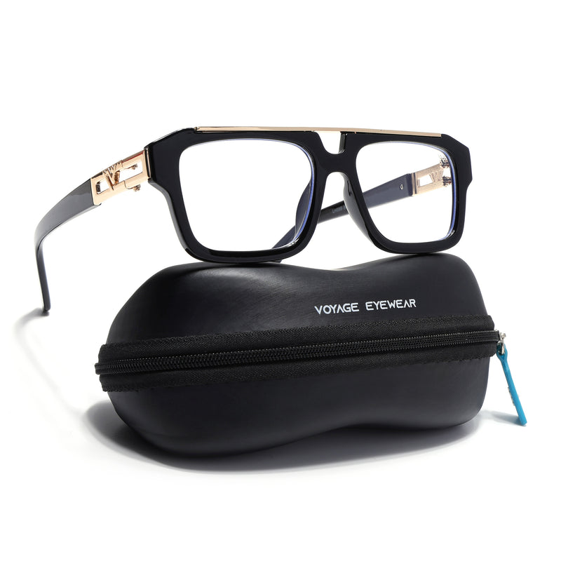 Voyage Exclusive Black & Golden Wayfarer Eyeglasses for Men & Women (LH095MG5389-C2)