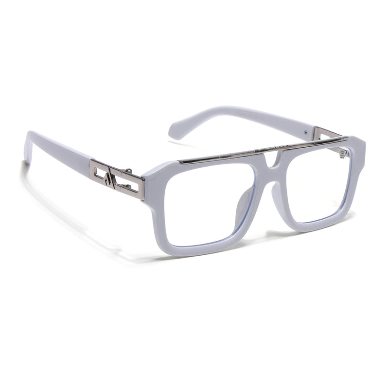 Voyage Exclusive White & Silver Wayfarer Eyeglasses for Men & Women (LH095MG5390-C3)