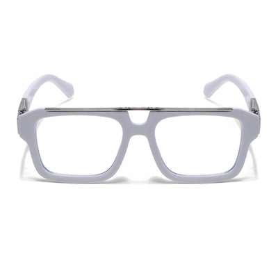 Voyage Exclusive White & Silver Wayfarer Eyeglasses for Men & Women (LH095MG5390-C3)