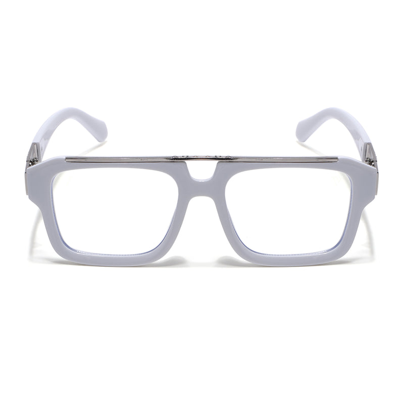 Voyage Exclusive White & Silver Wayfarer Eyeglasses for Men & Women (LH095MG5390-C3)
