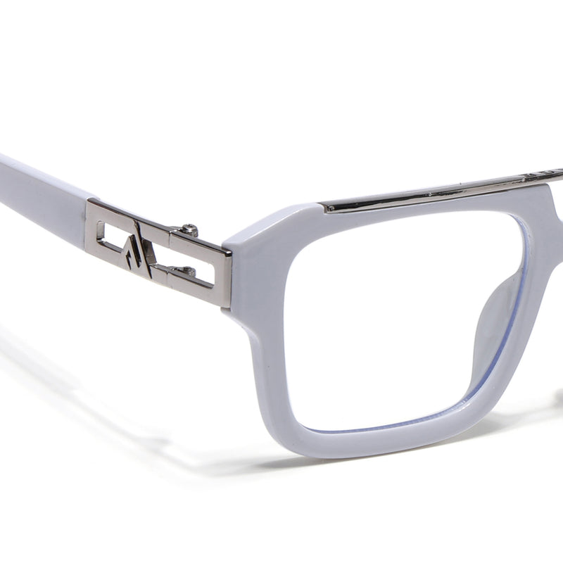 Voyage Exclusive White & Silver Wayfarer Eyeglasses for Men & Women (LH095MG5390-C3)