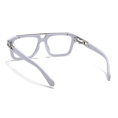 Voyage Exclusive White & Silver Wayfarer Eyeglasses for Men & Women (LH095MG5390-C3)
