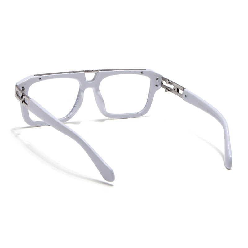 Voyage Exclusive White & Silver Wayfarer Eyeglasses for Men & Women (LH095MG5390-C3)