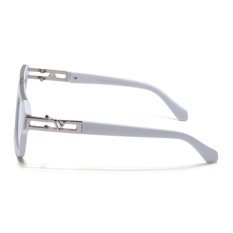 Voyage Exclusive White & Silver Wayfarer Eyeglasses for Men & Women (LH095MG5390-C3)